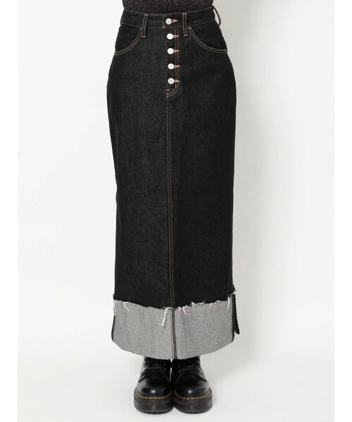 jouetie（ジュエティ）の「サイドスリットストレートスカート【デニムスカート】（デニムスカート・レディース・ブラック/ライトブルー・SMALL/MEDIUM）」の10枚目の写真