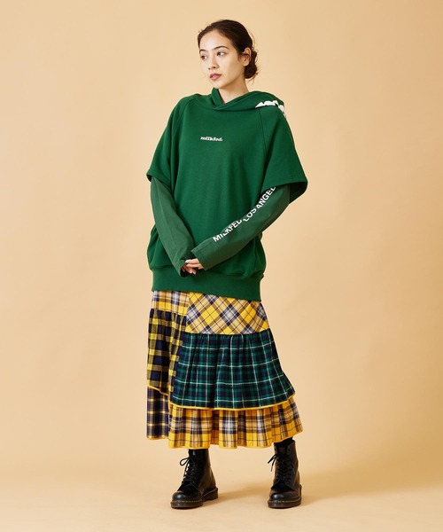 MILKFED.(ミルクフェド)の「PLAID PATCHWORK SKIRT(スカート・レディース・レッド/イエロー・ONE SIZE)」の8枚目の写真
