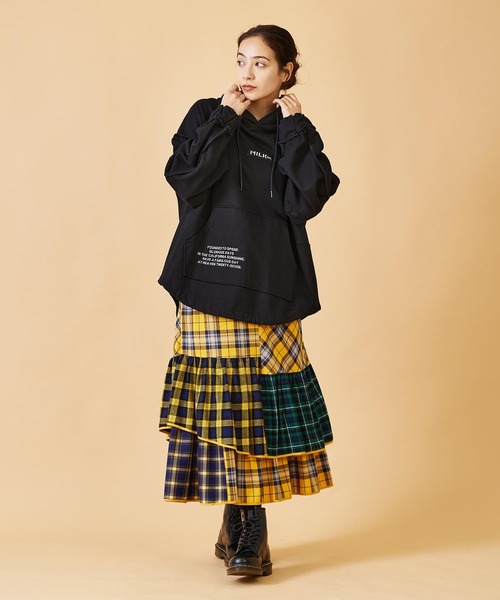 MILKFED.(ミルクフェド)の「PLAID PATCHWORK SKIRT(スカート・レディース・レッド/イエロー・ONE SIZE)」の9枚目の写真