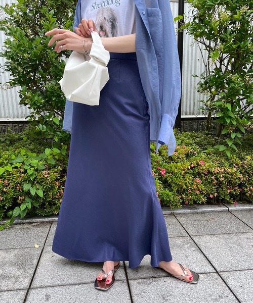 mystic（ミスティック）の「カラーロングスカート（スカート・レディース・ネイビー/レッド/ブルー・1/2）」の6枚目の写真