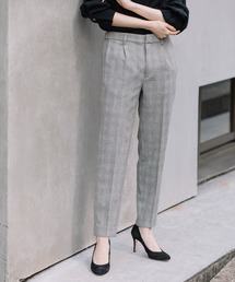 Munich | リラックスツイードストレッチチェックテーパードパンツ(スラックス)