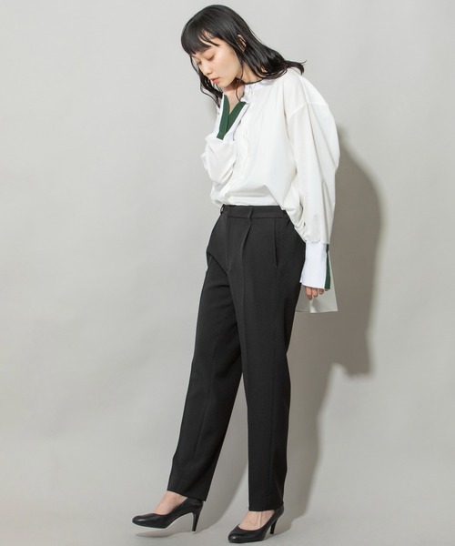 Munich（ミューニック）の「リラックスツイードストレッチチェックテーパードパンツ（スラックス・レディース・ブラック/グレー/ブラウン・XS/S/M）」の17枚目の写真