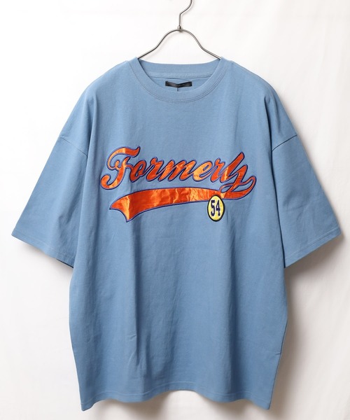 Bling Leads（ブリングリーズ）の「『Bling leads』ワッペンオーバーサイズTシャツ（Tシャツ/カットソー・レディース・ダークグリーン/スミクロ/グレイッシュブルー/ホワイト系1/ホワイト系2/ブルー系1/ブルー系2・MEDIUM/LARGE）」の15枚目の写真