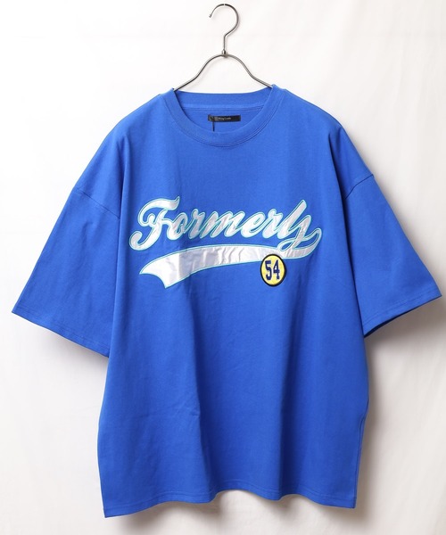 Bling Leads（ブリングリーズ）の「『Bling leads』ワッペンオーバーサイズTシャツ（Tシャツ/カットソー・レディース・ダークグリーン/スミクロ/グレイッシュブルー/ホワイト系1/ホワイト系2/ブルー系1/ブルー系2・MEDIUM/LARGE）」の16枚目の写真
