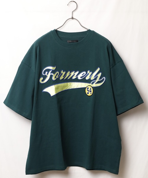 Bling Leads（ブリングリーズ）の「『Bling leads』ワッペンオーバーサイズTシャツ（Tシャツ/カットソー・レディース・ダークグリーン/スミクロ/グレイッシュブルー/ホワイト系1/ホワイト系2/ブルー系1/ブルー系2・MEDIUM/LARGE）」の17枚目の写真