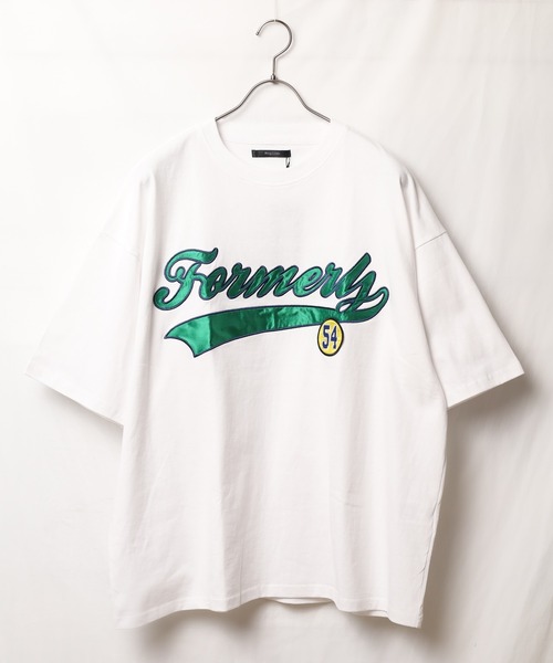 Bling Leads（ブリングリーズ）の「『Bling leads』ワッペンオーバーサイズTシャツ（Tシャツ/カットソー・レディース・ダークグリーン/スミクロ/グレイッシュブルー/ホワイト系1/ホワイト系2/ブルー系1/ブルー系2・MEDIUM/LARGE）」の18枚目の写真