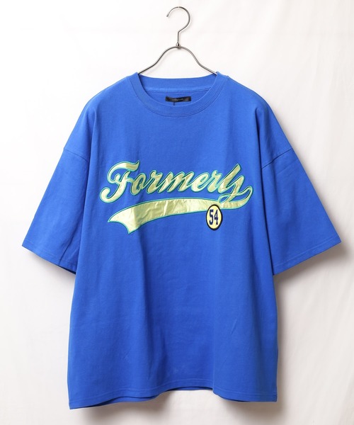 Bling Leads（ブリングリーズ）の「『Bling leads』ワッペンオーバーサイズTシャツ（Tシャツ/カットソー・レディース・ダークグリーン/スミクロ/グレイッシュブルー/ホワイト系1/ホワイト系2/ブルー系1/ブルー系2・MEDIUM/LARGE）」の19枚目の写真