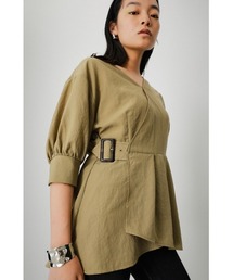 SIDE BELT CACHE-COEUR BLOUSE/サイドベルトカシュクールブラウス