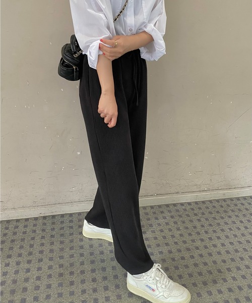 LAUIR（ラウアー）の「リブフロントリボンパンツ（その他パンツ・レディース・ブラック/グレー/アイボリー・MEDIUM/LARGE）」の10枚目の写真