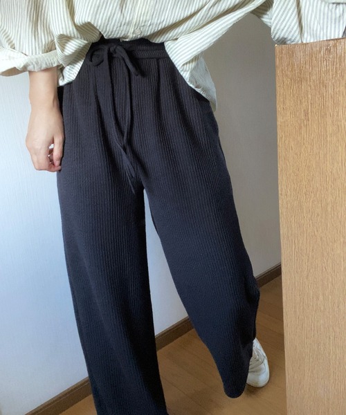 LAUIR（ラウアー）の「リブフロントリボンパンツ（その他パンツ・レディース・ブラック/グレー/アイボリー・MEDIUM/LARGE）」の12枚目の写真