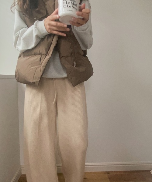 LAUIR（ラウアー）の「リブフロントリボンパンツ（その他パンツ・レディース・ブラック/グレー/アイボリー・MEDIUM/LARGE）」の7枚目の写真