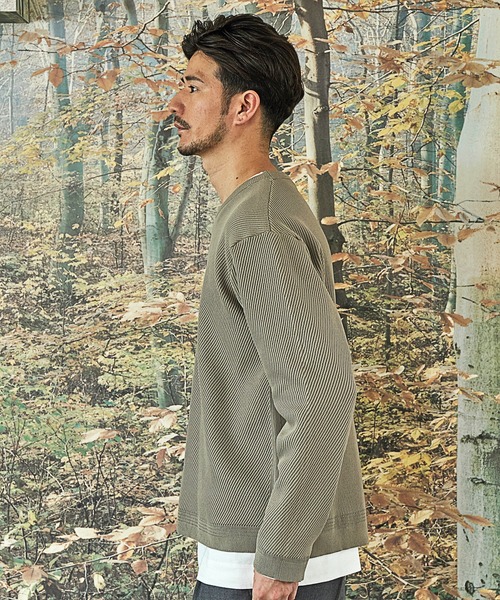 UNION STATION（ユニオンステーション）の「12Gアンサンブルクルーネックニット/セットアイテム/マシンウォッシャブル（ニット/セーター・メンズ・ベージュ/グレー/ネイビー/カーキ・M/LL/L）」の5枚目の写真