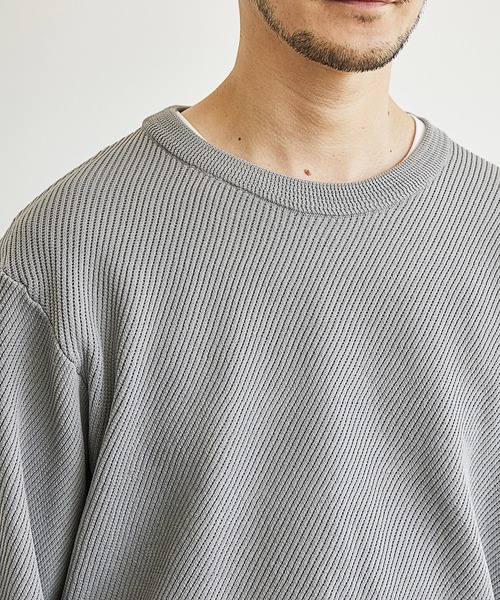 UNION STATION（ユニオンステーション）の「12Gアンサンブルクルーネックニット/セットアイテム/マシンウォッシャブル（ニット/セーター・メンズ・ベージュ/グレー/ネイビー/カーキ・M/LL/L）」の9枚目の写真