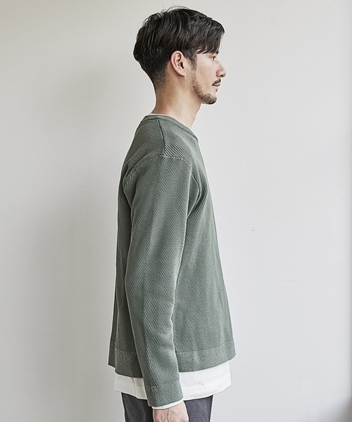 UNION STATION（ユニオンステーション）の「12Gアンサンブルクルーネックニット/セットアイテム/マシンウォッシャブル（ニット/セーター・メンズ・ベージュ/グレー/ネイビー/カーキ・M/LL/L）」の13枚目の写真