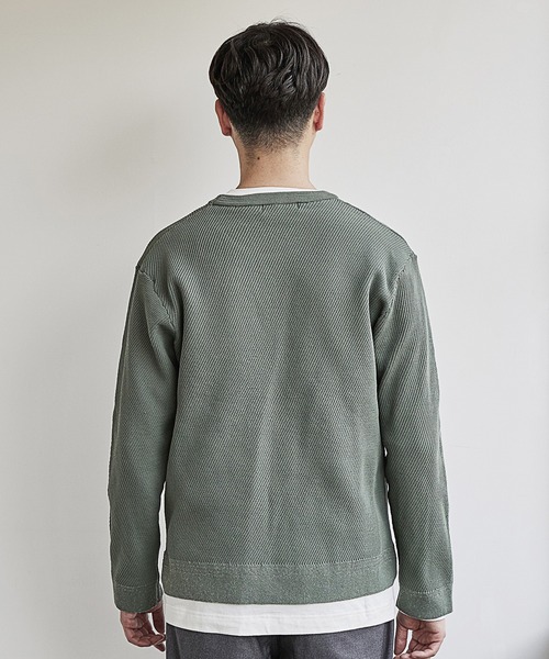 UNION STATION（ユニオンステーション）の「12Gアンサンブルクルーネックニット/セットアイテム/マシンウォッシャブル（ニット/セーター・メンズ・ベージュ/グレー/ネイビー/カーキ・M/LL/L）」の14枚目の写真