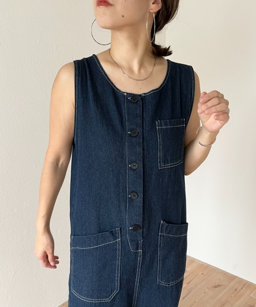 wee9s（ウィークス）の「buddy denim all in one / 365日いつでも相棒デニムオールインワン（サロペット/オーバーオール・レディース・ブルー・FREE）」の21枚目の写真