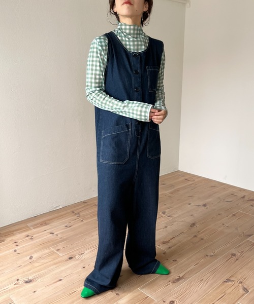 wee9s（ウィークス）の「buddy denim all in one / 365日いつでも相棒デニムオールインワン（サロペット/オーバーオール・レディース・ブルー・FREE）」の15枚目の写真