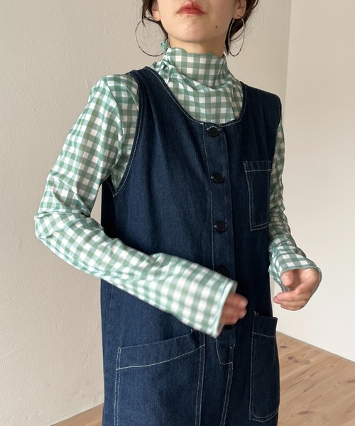 wee9s（ウィークス）の「buddy denim all in one / 365日いつでも相棒デニムオールインワン（サロペット/オーバーオール・レディース・ブルー・FREE）」の6枚目の写真