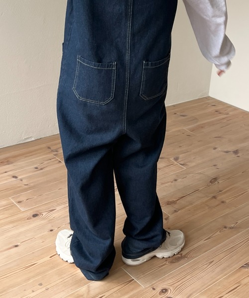 wee9s（ウィークス）の「buddy denim all in one / 365日いつでも相棒デニムオールインワン（サロペット/オーバーオール・レディース・ブルー・FREE）」の11枚目の写真