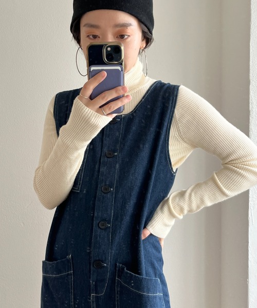 wee9s（ウィークス）の「buddy denim all in one / 365日いつでも相棒デニムオールインワン（サロペット/オーバーオール・レディース・ブルー・FREE）」の9枚目の写真