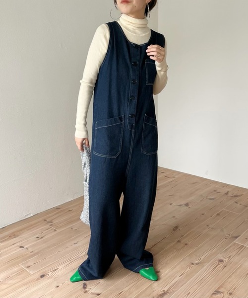 wee9s（ウィークス）の「buddy denim all in one / 365日いつでも相棒デニムオールインワン（サロペット/オーバーオール・レディース・ブルー・FREE）」の22枚目の写真