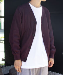 GLOSTER | ＼＼店頭人気NO.1／／《《カーディガン＋カットソーの2点SET》日本製 レイヤード Vネックカーディガン ドロップショルダー(カーディガン/ボレロ)