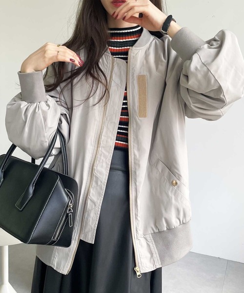 GeeRA(ジーラ)の「ビッグシルエットMA-1(MA-1・レディース・ブラック/サンドグレー・SMALL/MEDIUM/LARGE/X-LARGE)」の9枚目の写真