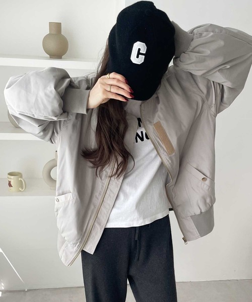 GeeRA(ジーラ)の「ビッグシルエットMA-1(MA-1・レディース・ブラック/サンドグレー・SMALL/MEDIUM/LARGE/X-LARGE)」の11枚目の写真