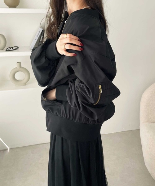 GeeRA(ジーラ)の「ビッグシルエットMA-1(MA-1・レディース・ブラック/サンドグレー・SMALL/MEDIUM/LARGE/X-LARGE)」の17枚目の写真