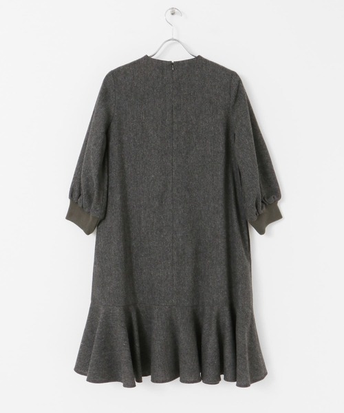 F by ROSSO（エフバイロッソ）の「『40サイズ/高身長向けも展開』F by ROSSO　ツイード裾フレアワンピース（ワンピース・レディース・チャコールグレー/ブラウン・40/38）」の5枚目の写真