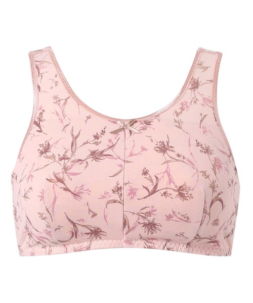 AMPHI（アンフィ）の「【ナイトアップブラ･眠っている間のバストをサポート】花柄プリント M･Lサイズ(ノンワイヤーナイト用ブラ)（ナイトブラ・レディース・チャコールグレー/ベージュ/ライトピンク/グレイッシュブルー/ライトイエロー/アイボリー/ローズ/バイオレット/クリアグリーン/ピンク/ホワイト/ライトブラウン・MEDIUM/LARGE）」の22枚目の写真