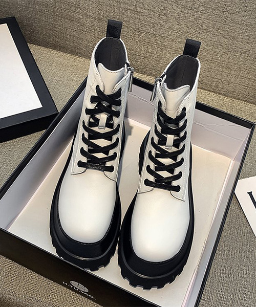 c.u.l（シーユーエル）の「PUレザー レースアップ厚底ブーツ culs33（ブーツ・レディース・ホワイト/ブラック・40/38/39/41/42/43/36/37）」の12枚目の写真