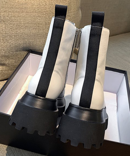 c.u.l（シーユーエル）の「PUレザー レースアップ厚底ブーツ culs33（ブーツ・レディース・ホワイト/ブラック・40/38/39/41/42/43/36/37）」の14枚目の写真