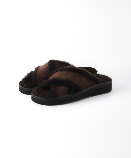 JOURNAL STANDARD LUXE(ジャーナルスタンダード ラックス)の「【Fracap /フラカップ】CROSS SANDALS WITH FUR(サンダル・レディース・ブラウン・38/39/40)」の2枚目の写真