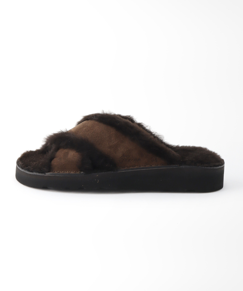 JOURNAL STANDARD LUXE(ジャーナルスタンダード ラックス)の「【Fracap /フラカップ】CROSS SANDALS WITH FUR(サンダル・レディース・ブラウン・38/39/40)」の3枚目の写真