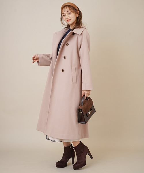 31 Sons de mode（トランテアン　ソン　ドゥ　モード）の「バックフレアロングチェスターコート（チェスターコート・レディース・ピンク/ライトグレー/サックスブルー・36/38）」の10枚目の写真