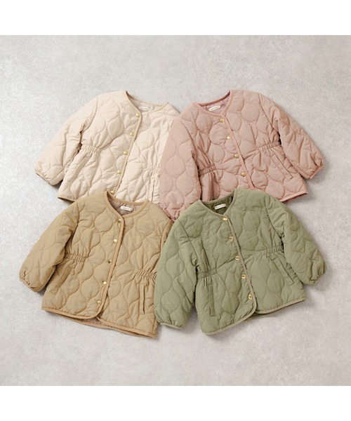 Lycee mine（リセマイン）の「きれいシルエットキルティングブルゾン（ブルゾン・キッズ・ベージュ/ピンク/ライトベージュ/ライトカーキ・100cm/110cm/120cm/130cm/140cm/150cm）」の8枚目の写真