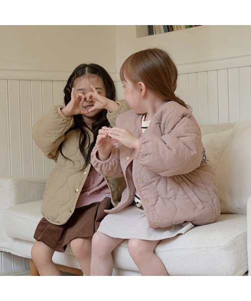 Lycee mine（リセマイン）の「きれいシルエットキルティングブルゾン（ブルゾン・キッズ・ベージュ/ピンク/ライトベージュ/ライトカーキ・100cm/110cm/120cm/130cm/140cm/150cm）」の16枚目の写真