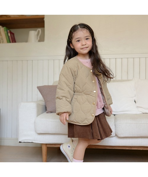 Lycee mine（リセマイン）の「きれいシルエットキルティングブルゾン（ブルゾン・キッズ・ベージュ/ピンク/ライトベージュ/ライトカーキ・100cm/110cm/120cm/130cm/140cm/150cm）」の15枚目の写真