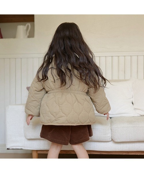 Lycee mine（リセマイン）の「きれいシルエットキルティングブルゾン（ブルゾン・キッズ・ベージュ/ピンク/ライトベージュ/ライトカーキ・100cm/110cm/120cm/130cm/140cm/150cm）」の9枚目の写真