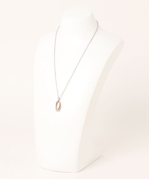 【セール】【W】【it】【サージカルステンレス316L】金属アレルギー対応 ダブルオーバルリングダイヤモンドネックレス（ネックレス）｜ARCHIVER（アーカイバ）