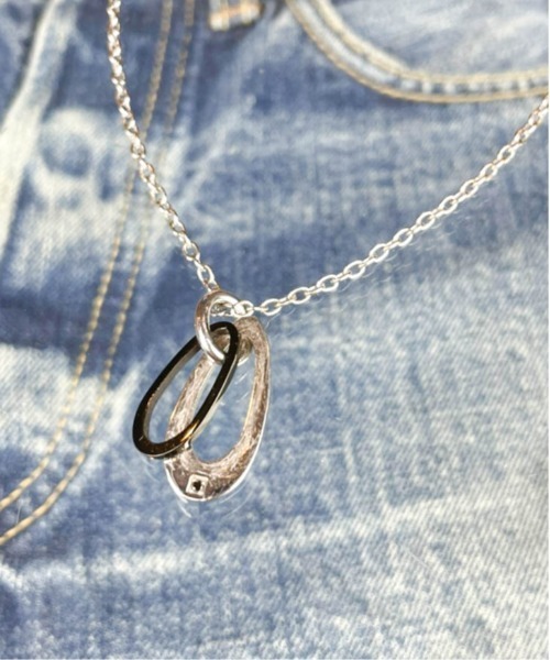 【セール】【W】【it】【サージカルステンレス316L】金属アレルギー対応 ダブルオーバルリングダイヤモンドネックレス（ネックレス）｜ARCHIVER（アーカイバ）