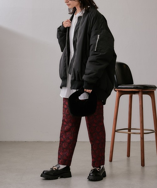 Lui's（ルイス）の「BIG MA-1（MA-1・レディース・ブラック/カーキ・FREE）」の8枚目の写真