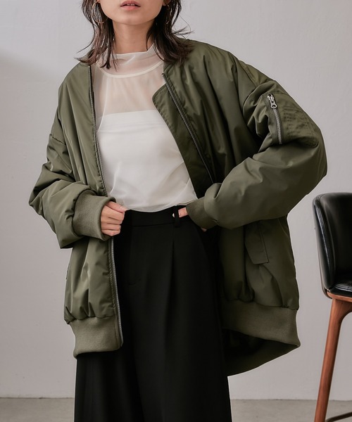 Lui's（ルイス）の「BIG MA-1（MA-1・レディース・ブラック/カーキ・FREE）」の11枚目の写真