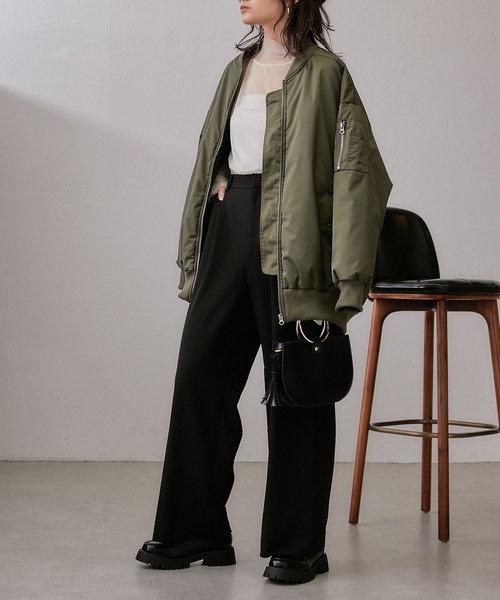 Lui's（ルイス）の「BIG MA-1（MA-1・レディース・ブラック/カーキ・FREE）」の13枚目の写真