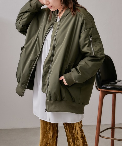 Lui's（ルイス）の「BIG MA-1（MA-1・レディース・ブラック/カーキ・FREE）」の14枚目の写真