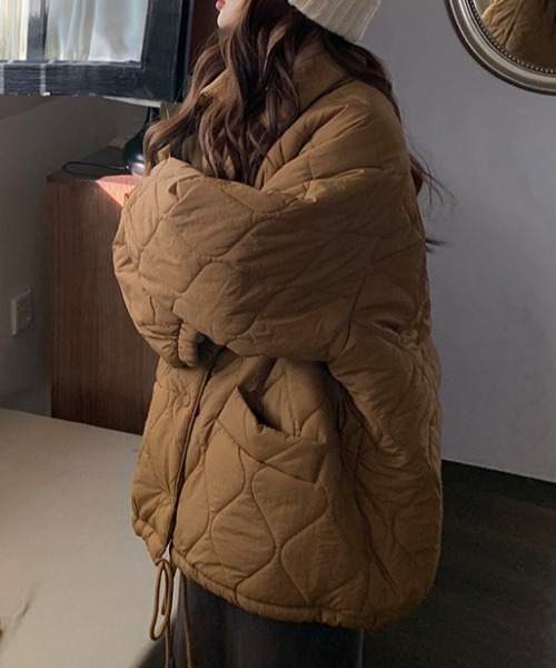 裏ボアオーバーサイズキルティングジャケット（ダウンジャケット