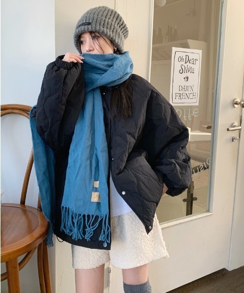 裏ボアオーバーサイズキルティングジャケット（ダウンジャケット