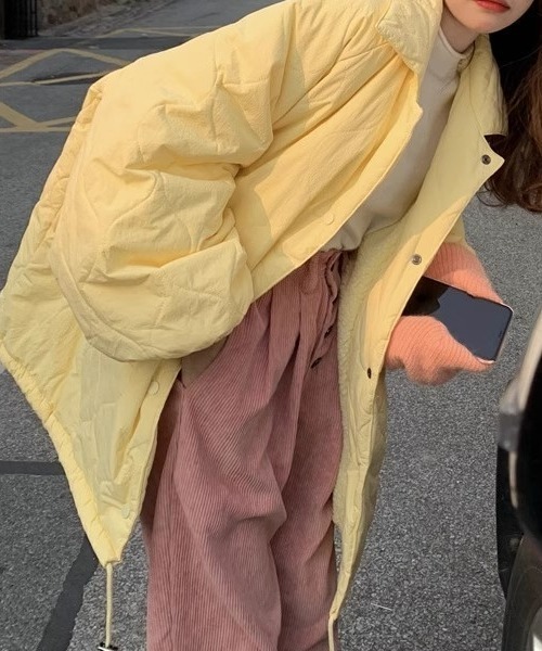 裏ボアオーバーサイズキルティングジャケット（ダウンジャケット