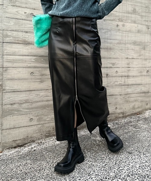 city shop フェイクレザーロングスカート city shop フェイクレザーロングスカート